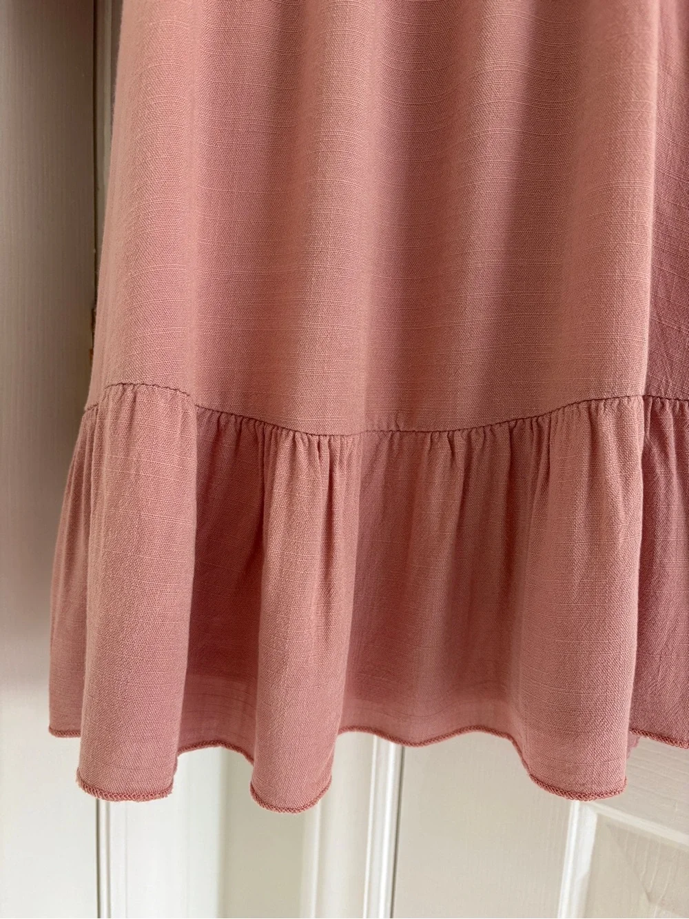 Altar'd State Dusty Rose Puff-Sleeve Mini Dress